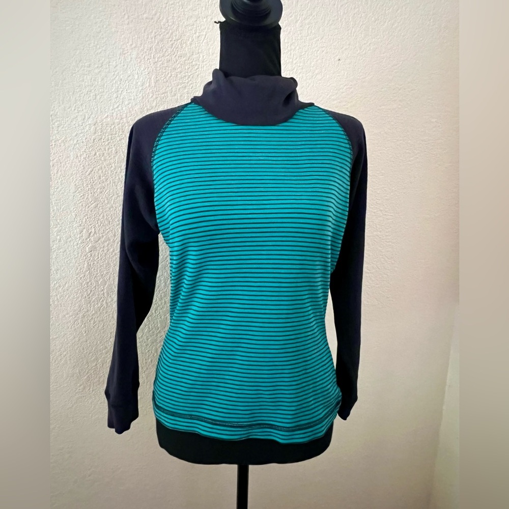 Vintage 80s or 90s Justin Allen Striped Raglan Turtleneck Size Small